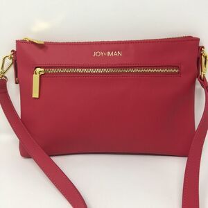 Joy & Iman Smooth Pink Leather Purse Crossbody‎ Handbag 11 X 8